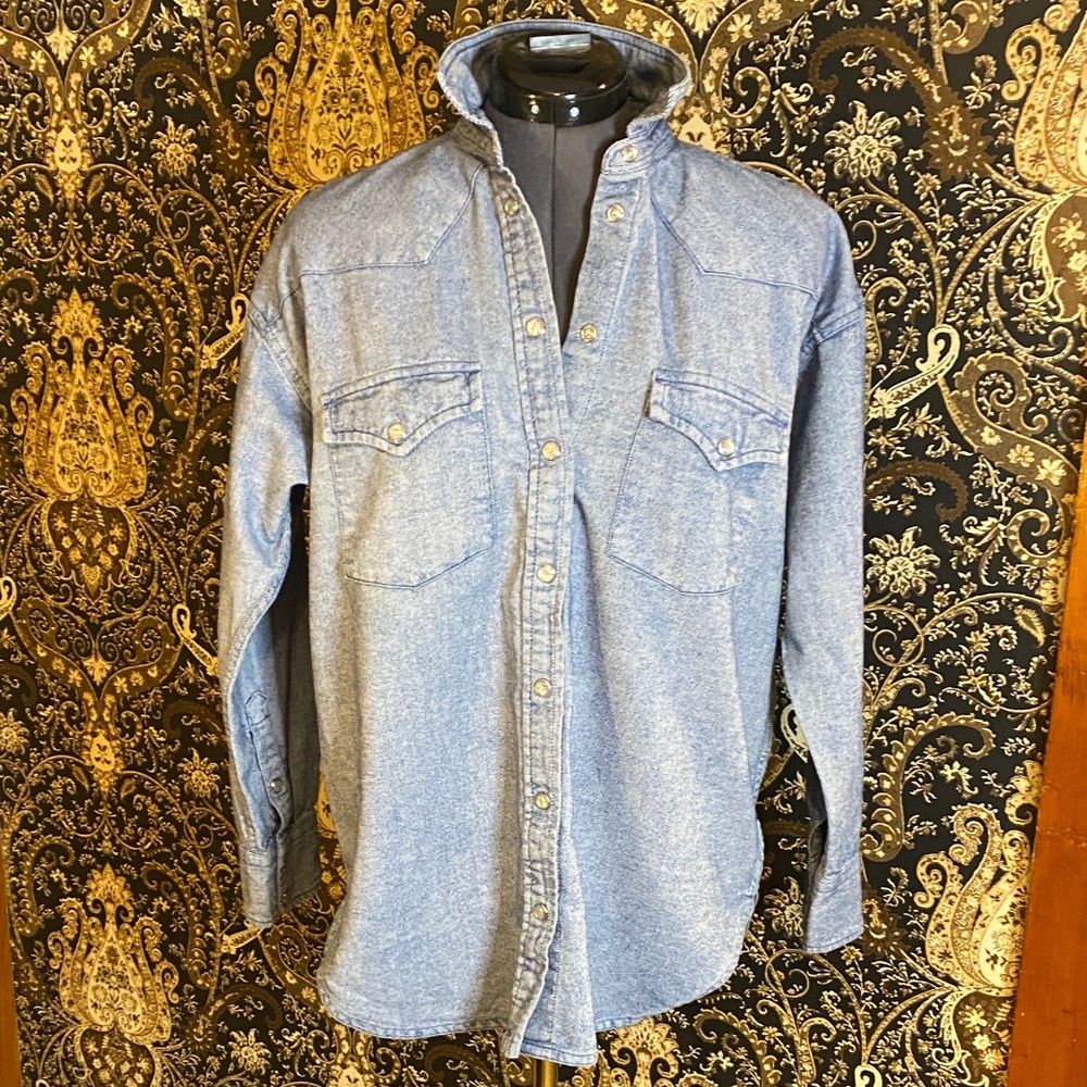 ⚓️J.Crew NWOT Chambray Blue Relaxed Flannel Shirt 2